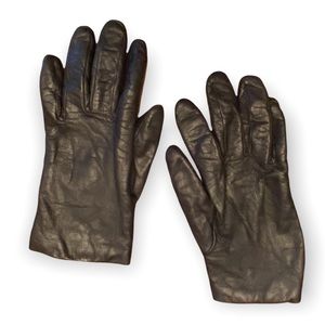 Black Leather Gloves Size 7